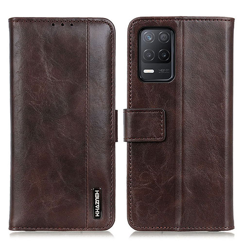 Leather Case Stands Flip Cover Holder M11L for Realme Q3i 5G Brown