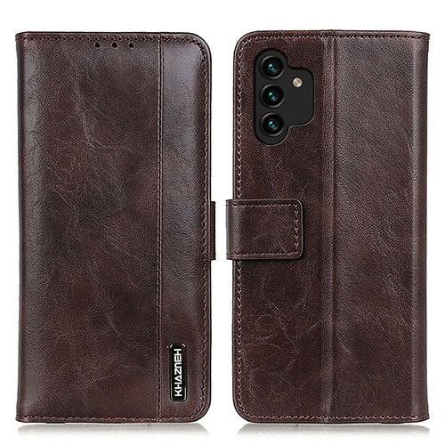 Leather Case Stands Flip Cover Holder M11L for Samsung Galaxy A13 5G Brown