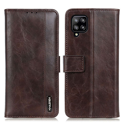 Leather Case Stands Flip Cover Holder M11L for Samsung Galaxy A22 4G Brown