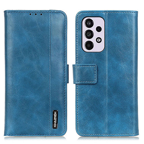 Leather Case Stands Flip Cover Holder M11L for Samsung Galaxy A33 5G Blue