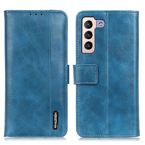 Leather Case Stands Flip Cover Holder M11L for Samsung Galaxy S22 5G Blue