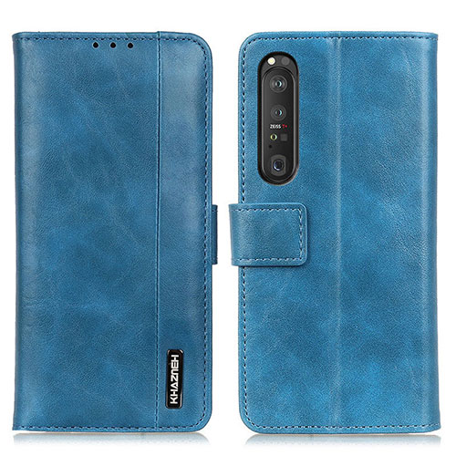 Leather Case Stands Flip Cover Holder M11L for Sony Xperia 1 III Blue