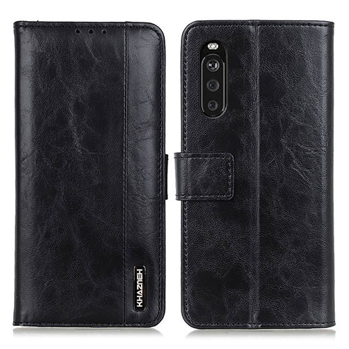 Leather Case Stands Flip Cover Holder M11L for Sony Xperia 10 III Lite Black