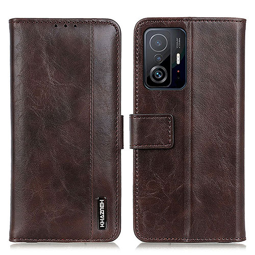 Leather Case Stands Flip Cover Holder M11L for Xiaomi Mi 11T Pro 5G Brown