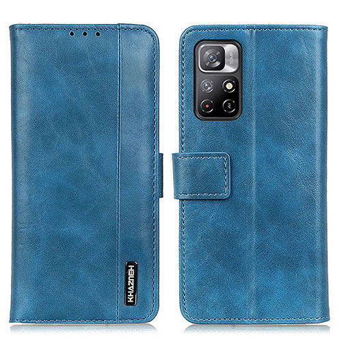 Leather Case Stands Flip Cover Holder M11L for Xiaomi Poco M4 Pro 5G Blue