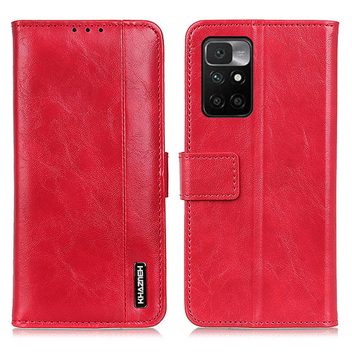 Leather Case Stands Flip Cover Holder M11L for Xiaomi Redmi 10 4G Red