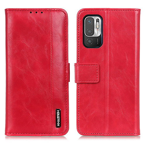 Leather Case Stands Flip Cover Holder M11L for Xiaomi Redmi Note 10 5G Red