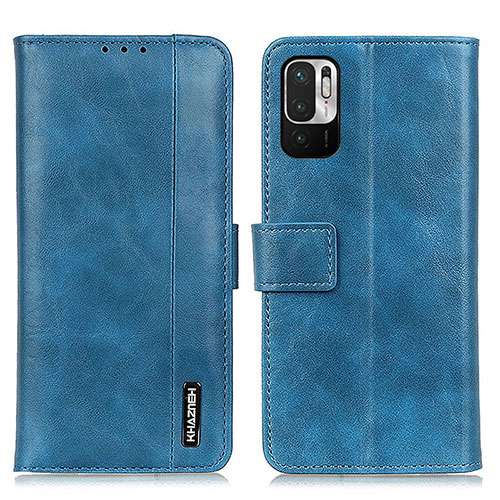 Leather Case Stands Flip Cover Holder M11L for Xiaomi Redmi Note 10 JE 5G Blue