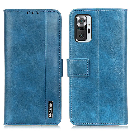 Leather Case Stands Flip Cover Holder M11L for Xiaomi Redmi Note 10 Pro 4G Blue