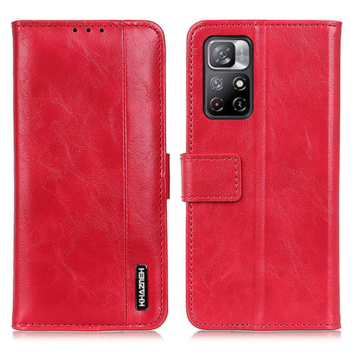 Leather Case Stands Flip Cover Holder M11L for Xiaomi Redmi Note 11 5G Red