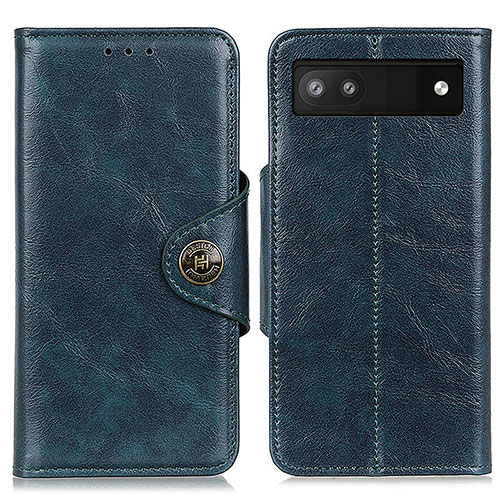 Leather Case Stands Flip Cover Holder M12L for Google Pixel 6a 5G Blue