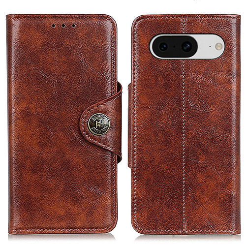 Leather Case Stands Flip Cover Holder M12L for Google Pixel 8 5G Brown