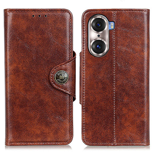 Leather Case Stands Flip Cover Holder M12L for Huawei Honor 60 5G Brown