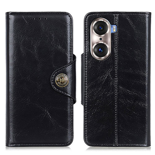 Leather Case Stands Flip Cover Holder M12L for Huawei Honor 60 Pro 5G Black