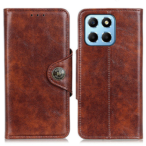 Leather Case Stands Flip Cover Holder M12L for Huawei Honor X6 5G Brown