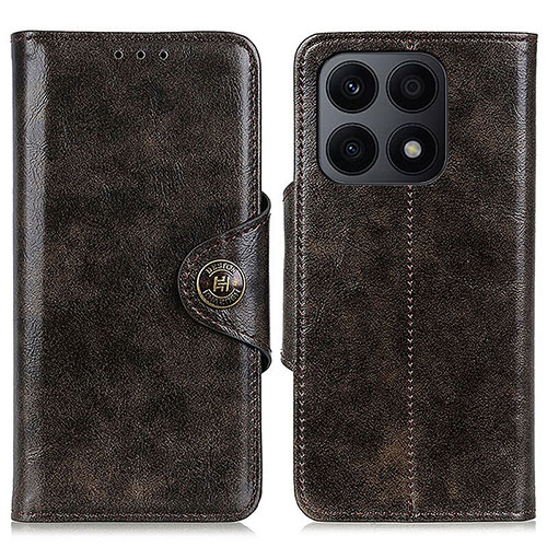 Leather Case Stands Flip Cover Holder M12L for Huawei Honor X8a 4G Bronze