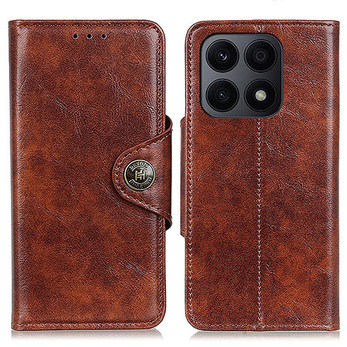 Leather Case Stands Flip Cover Holder M12L for Huawei Honor X8a 4G Brown