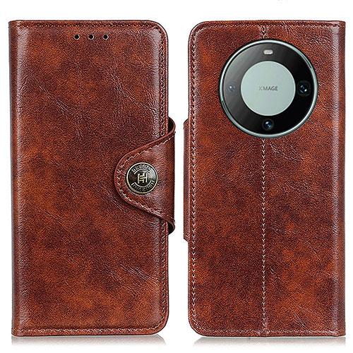 Leather Case Stands Flip Cover Holder M12L for Huawei Mate 60 Brown