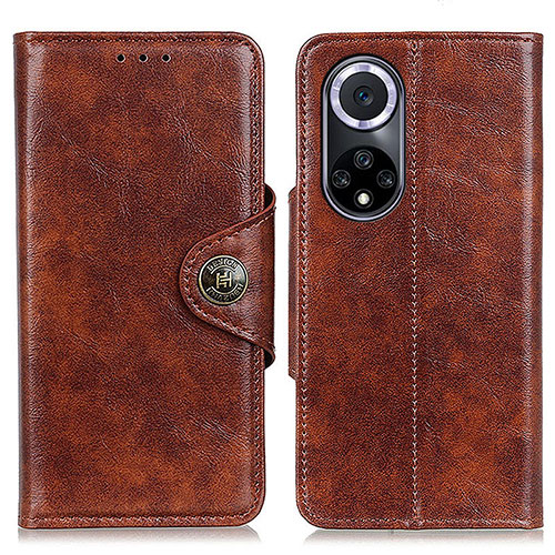 Leather Case Stands Flip Cover Holder M12L for Huawei Nova 9 Brown