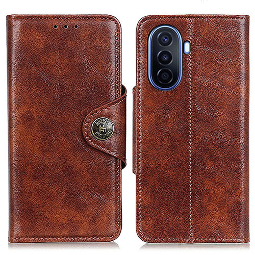 Leather Case Stands Flip Cover Holder M12L for Huawei Nova Y70 Brown