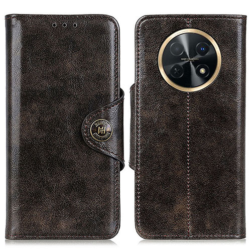 Leather Case Stands Flip Cover Holder M12L for Huawei Nova Y91 Bronze