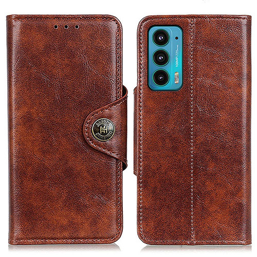 Leather Case Stands Flip Cover Holder M12L for Motorola Moto Edge 20 5G Brown