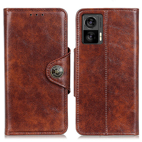 Leather Case Stands Flip Cover Holder M12L for Motorola Moto Edge 30 Neo 5G Brown