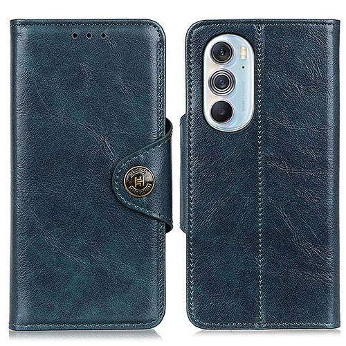 Leather Case Stands Flip Cover Holder M12L for Motorola Moto Edge Plus (2022) 5G Blue