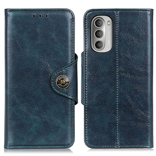 Leather Case Stands Flip Cover Holder M12L for Motorola Moto G Stylus (2022) 5G Blue