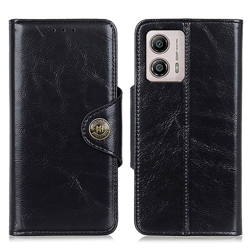 Leather Case Stands Flip Cover Holder M12L for Motorola Moto G53j 5G Black