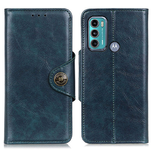 Leather Case Stands Flip Cover Holder M12L for Motorola Moto G60 Blue