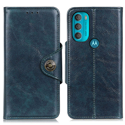 Leather Case Stands Flip Cover Holder M12L for Motorola Moto G71 5G Blue