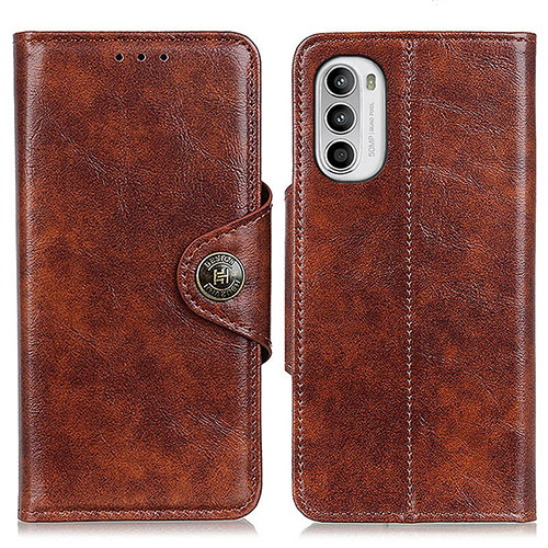 Leather Case Stands Flip Cover Holder M12L for Motorola Moto G71s 5G Brown