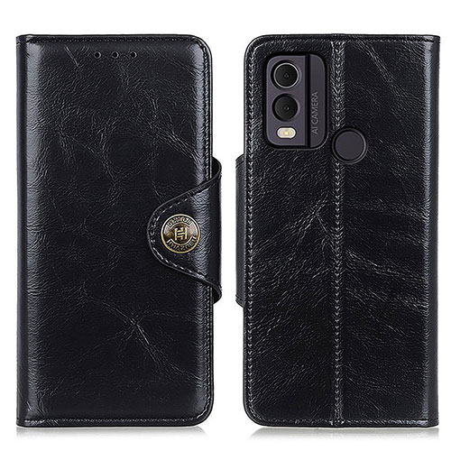 Leather Case Stands Flip Cover Holder M12L for Nokia C22 Black