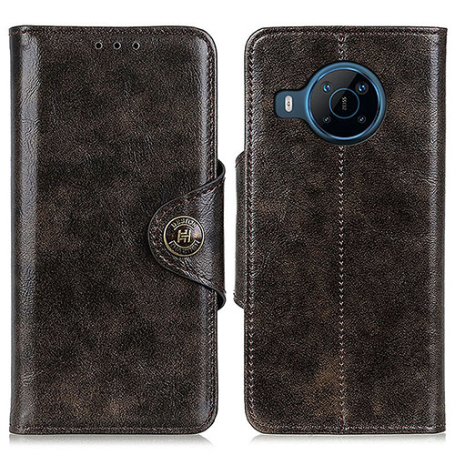 Leather Case Stands Flip Cover Holder M12L for Nokia X100 5G Bronze