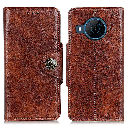 Leather Case Stands Flip Cover Holder M12L for Nokia X100 5G Brown