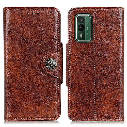 Leather Case Stands Flip Cover Holder M12L for Nokia XR21 Brown