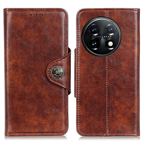 Leather Case Stands Flip Cover Holder M12L for OnePlus 11 5G Brown