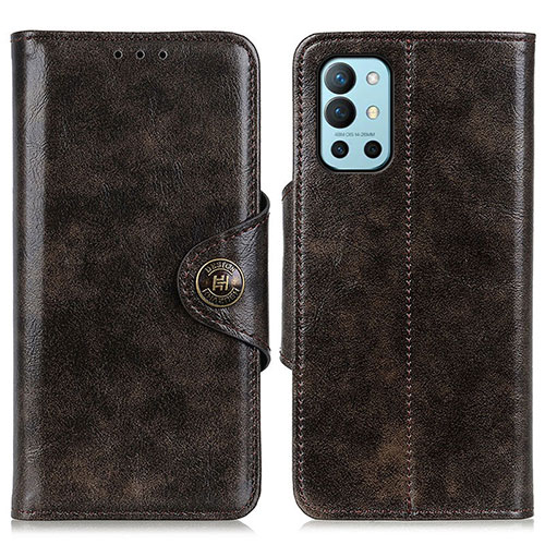 Leather Case Stands Flip Cover Holder M12L for OnePlus 9R 5G Bronze