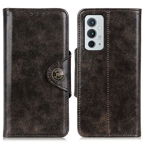 Leather Case Stands Flip Cover Holder M12L for OnePlus 9RT 5G Bronze