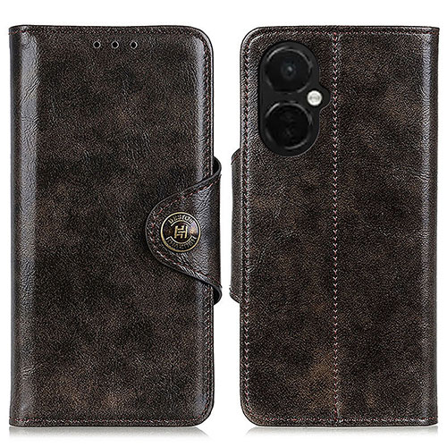 Leather Case Stands Flip Cover Holder M12L for OnePlus Nord CE 3 5G Brown