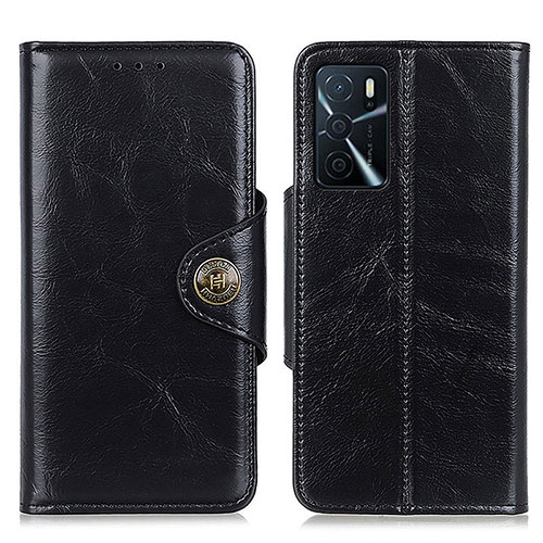 Leather Case Stands Flip Cover Holder M12L for Oppo A16s Black