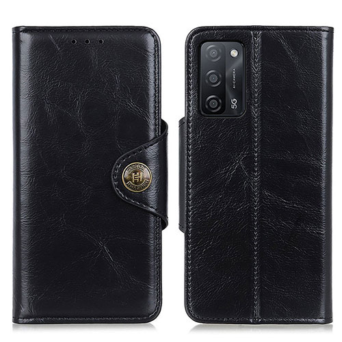 Leather Case Stands Flip Cover Holder M12L for Oppo A53s 5G Black