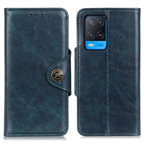 Leather Case Stands Flip Cover Holder M12L for Oppo A54 4G Blue