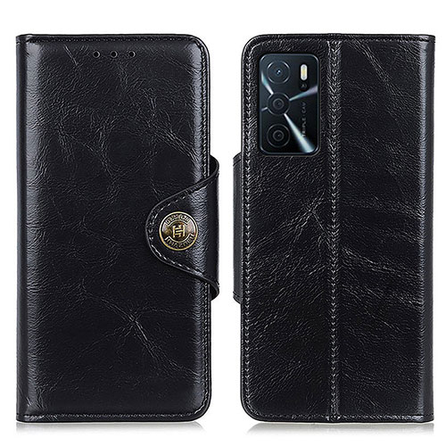 Leather Case Stands Flip Cover Holder M12L for Oppo A54s Black