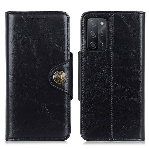 Leather Case Stands Flip Cover Holder M12L for Oppo A55 5G Black