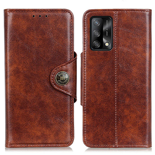 Leather Case Stands Flip Cover Holder M12L for Oppo A74 4G Bronze