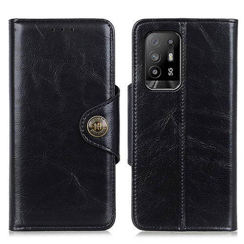 Leather Case Stands Flip Cover Holder M12L for Oppo F19 Pro+ Plus 5G Black