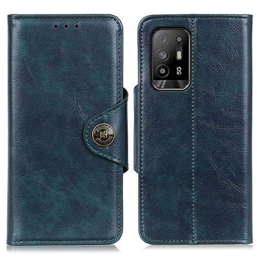 Leather Case Stands Flip Cover Holder M12L for Oppo F19 Pro+ Plus 5G Blue