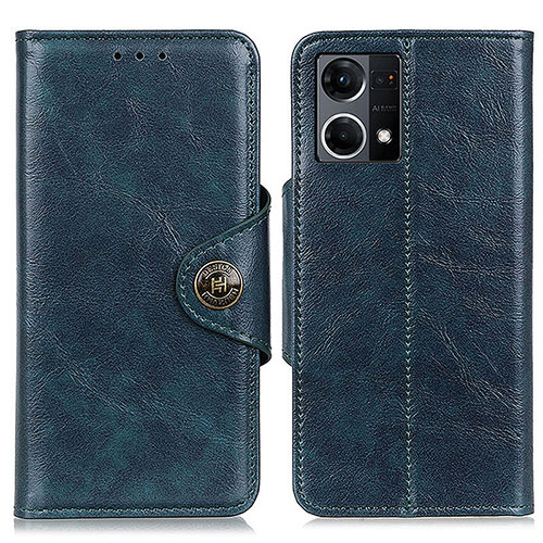 Leather Case Stands Flip Cover Holder M12L for Oppo F21 Pro 4G Blue